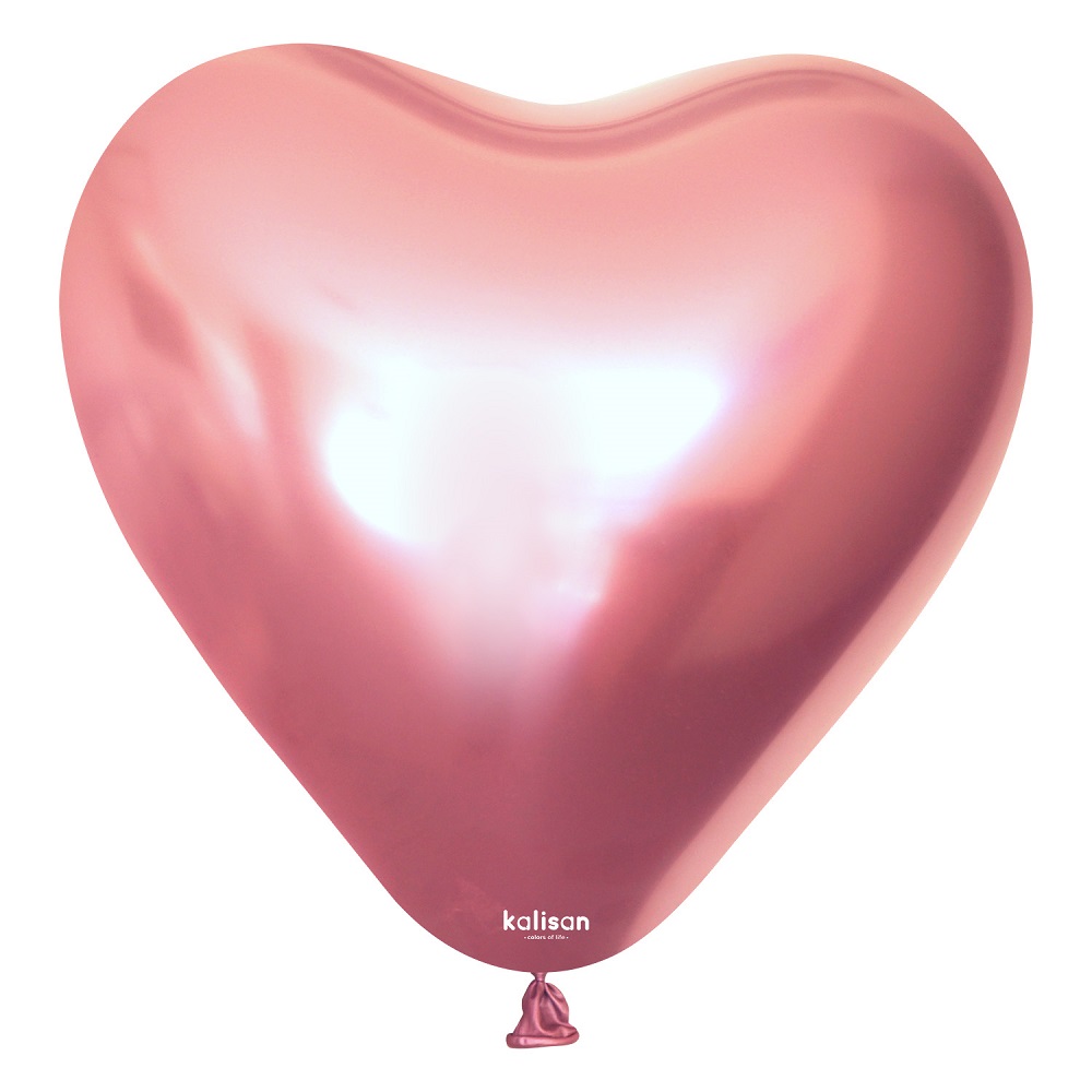 ALISAN 12" HEART MIRROR RED BALLOON - 25CT - Click Image to Close