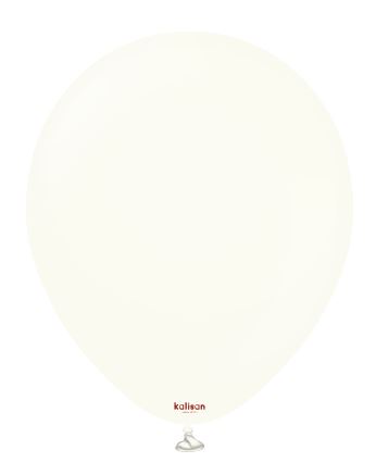 KALISAN 18" RETRO WHITE LATEX BALLOON - 25CT - Click Image to Close