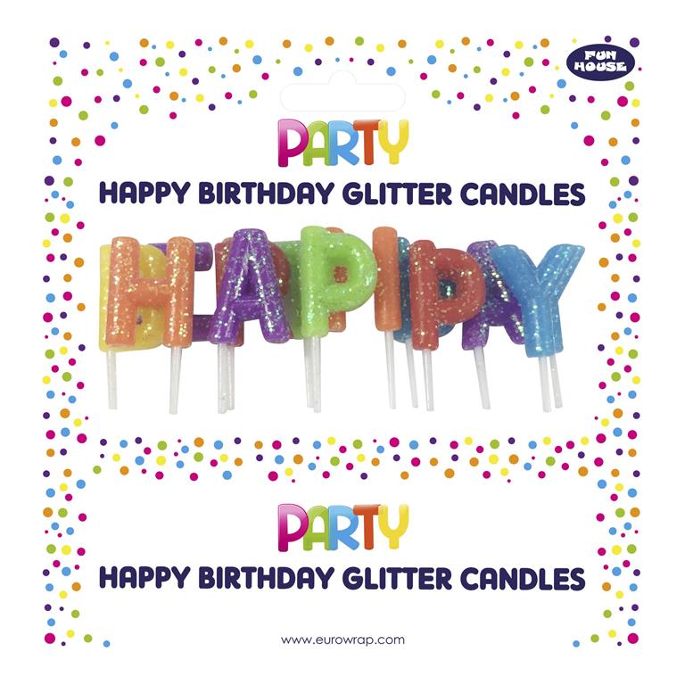 HB GLITTER CANDLES MULTI - Click Image to Close