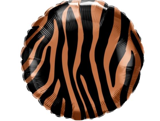 18" ROUND TIGER STRIPES PATTERN BALLOON - Click Image to Close