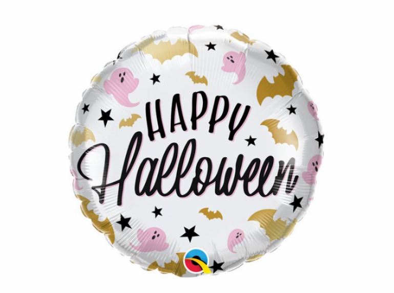 Qualatex 18" Halloween Glam Bats And Ghosts Balloon - Click Image to Close