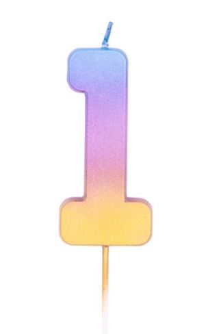 AGE ONE RAINBOW OMBRE CANDLE (1) - Click Image to Close