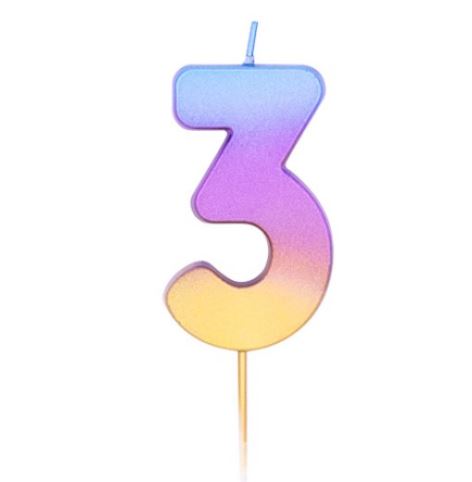 AGE THREE RAINBOW OMBRE CANDLE (1) - Click Image to Close
