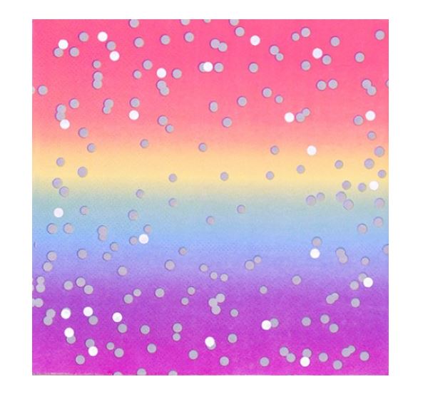 RAINBOW OMBRE PAPER NAPKINS (16) - Click Image to Close