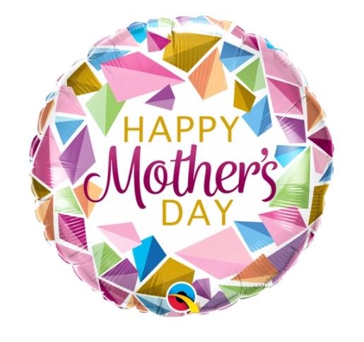 QUALATEX 18" ROUND MOTHER'S DAY COLORFUL GEMS BALLOON - Click Image to Close