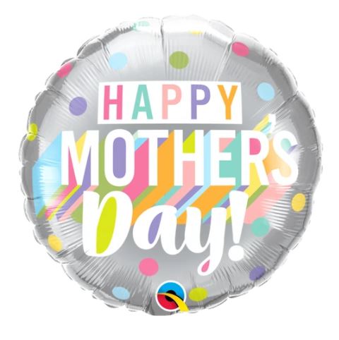 QUALATEX 18" MOTHERS DAY PASTEL DOTS BALLOON - Click Image to Close