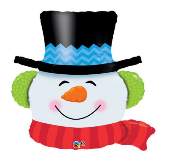 36" SMILIN' SNOWMAN FOIL BALLOON (1) - Click Image to Close