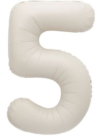 34" NUDE MATT FOIL BALLOON NUMBER 5 - Click Image to Close