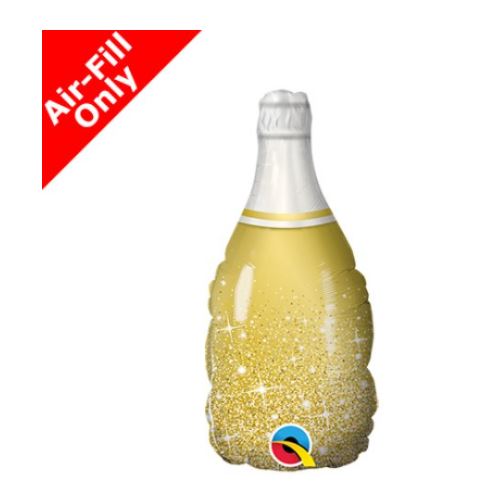 Mini 14" Gold Bubbly Wine Bottle - Click Image to Close