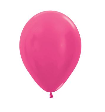 Metallic Solid 12" Fuchsia 512 Latex Balloons 30cm - 50 Pack - Click Image to Close