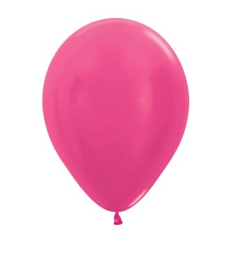 Metallic Solid Fuchsia 5" Latex Balloons 13cm - 100 Pack 0PC - Click Image to Close