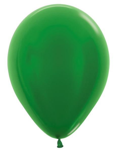 Metallic Solid Green 5" Latex Balloons 13cm 100 Pack - Click Image to Close