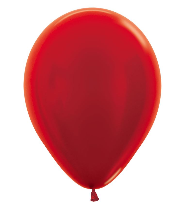 METALLIC SOLID RED 515 LATEX BALLOONS 12"/30CM - Click Image to Close