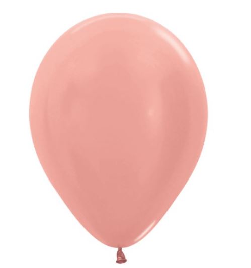 Sempertex 18" Mettalic Rose Gold Latex Balloons 25 Pack - Click Image to Close