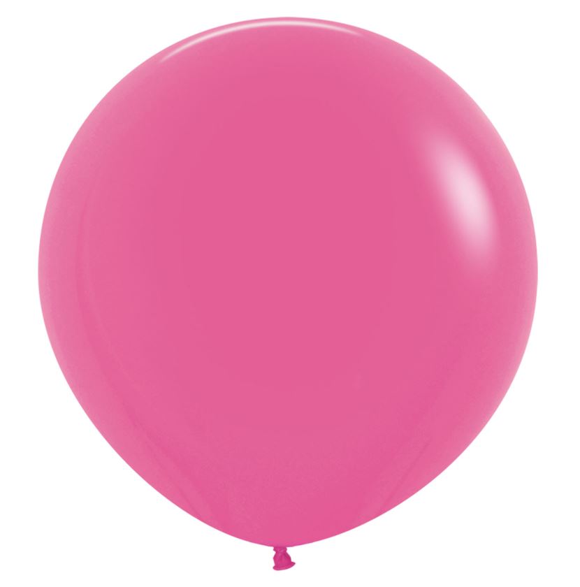 Fashion Colour Solid Fuchsia Latex Balloons 24"- 3 Pack - Click Image to Close