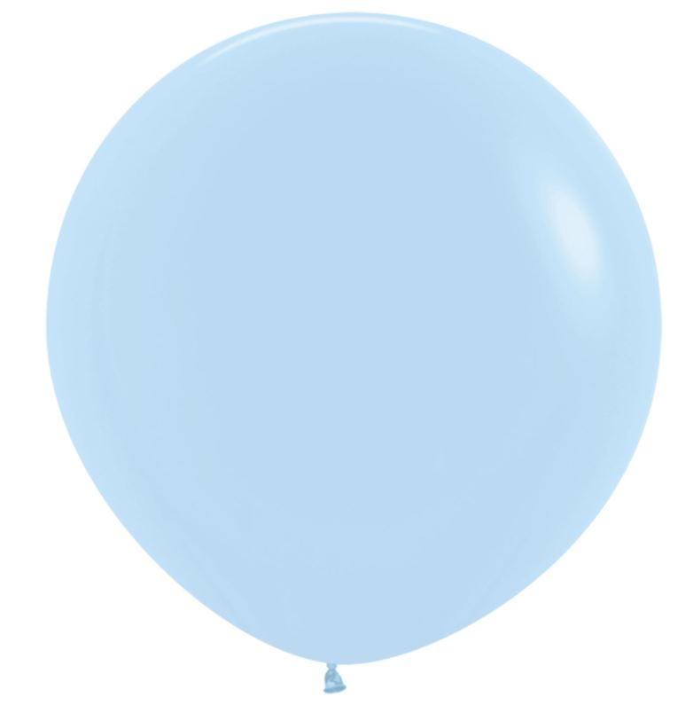 Sempertex 24" Pastel Blue Matt Latex Balloons 3 Pack - Click Image to Close