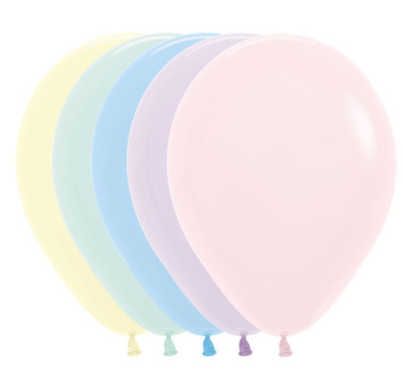 Sempertex 12" Pastel Matt Balloons 50 Pack ( Assorted ) - Click Image to Close