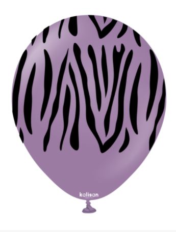 KALISAN 12" SAFARI ZEBRA LAVENDER - 25CT - Click Image to Close