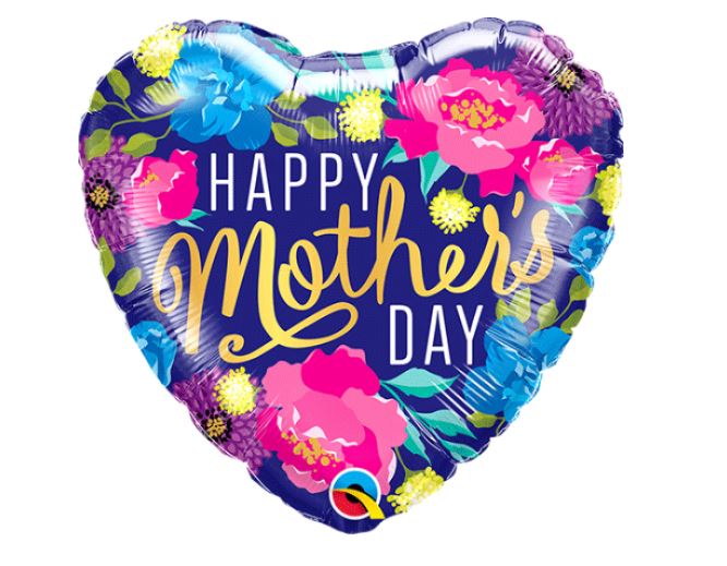 Qualatex 18" Mothers Day Peonies Foil Balloon - Click Image to Close