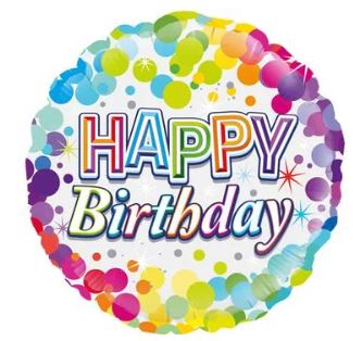 18" COLOURFUL CONFETTI BIRTHDAY - Click Image to Close