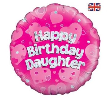 18" HAPPY BIRTHDAY DAUGHTER HOLOGRAPHIC - Click Image to Close