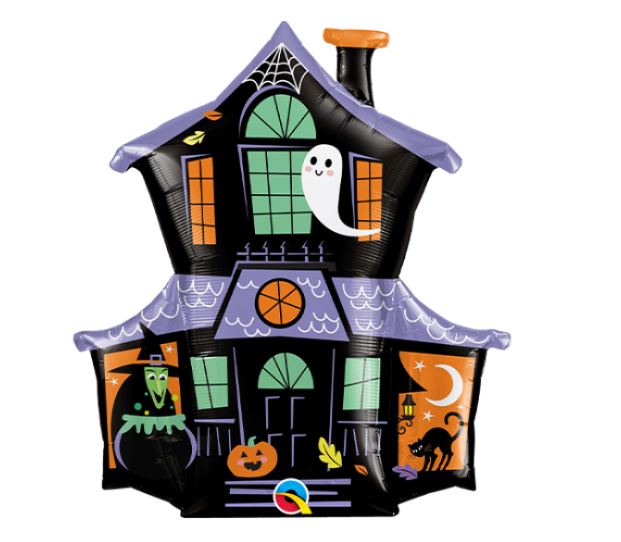 37" Halloween Spooky House Foil Balloon - Click Image to Close