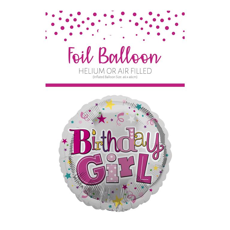 BIRTHDAY GIRL FOIL BALLOON - Click Image to Close