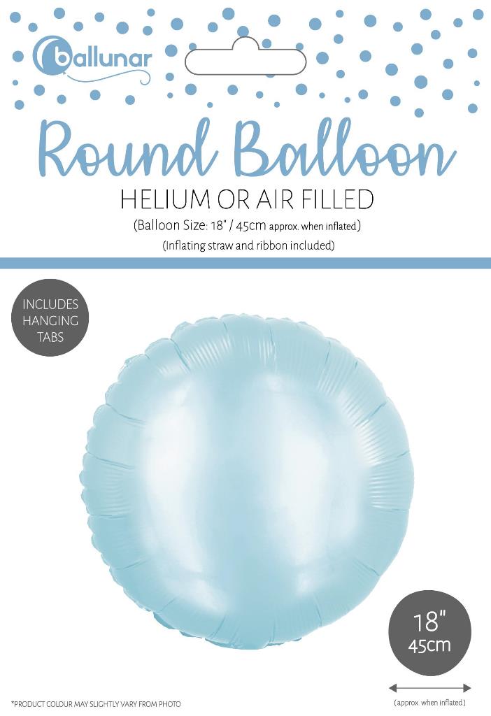 BABY BLUE METALLIC 18" ROUND FOIL BALLOON - Click Image to Close
