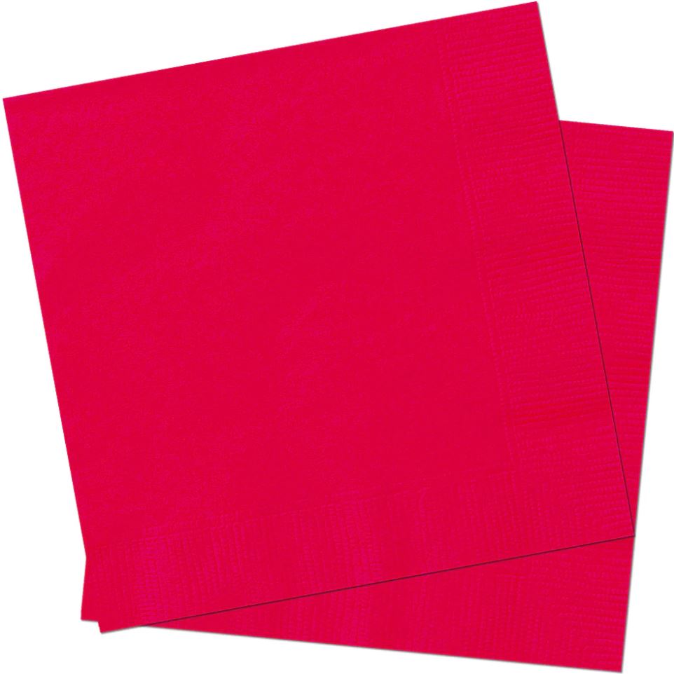 20 RUBY RED LUNCH NAPKINS - Click Image to Close