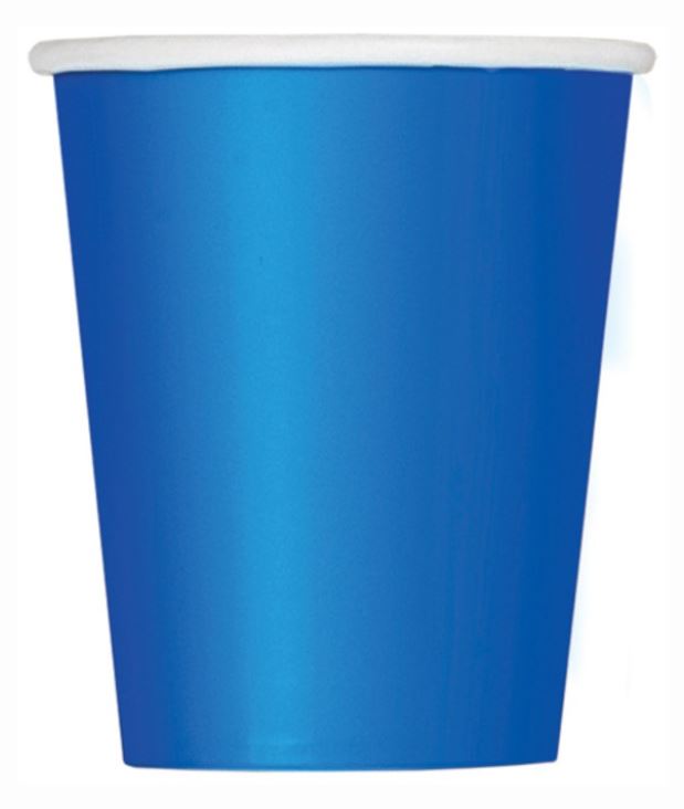 ROYAL BLUE SOLID 9OZ PAPER CUPS 8PACK - Click Image to Close