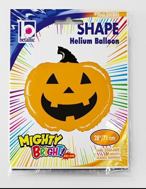 Mighty Orange Pumpkin 28" Balloon - Click Image to Close