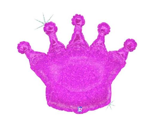 Glittering Crown - Pink Holographic 36" Single Pack - Click Image to Close
