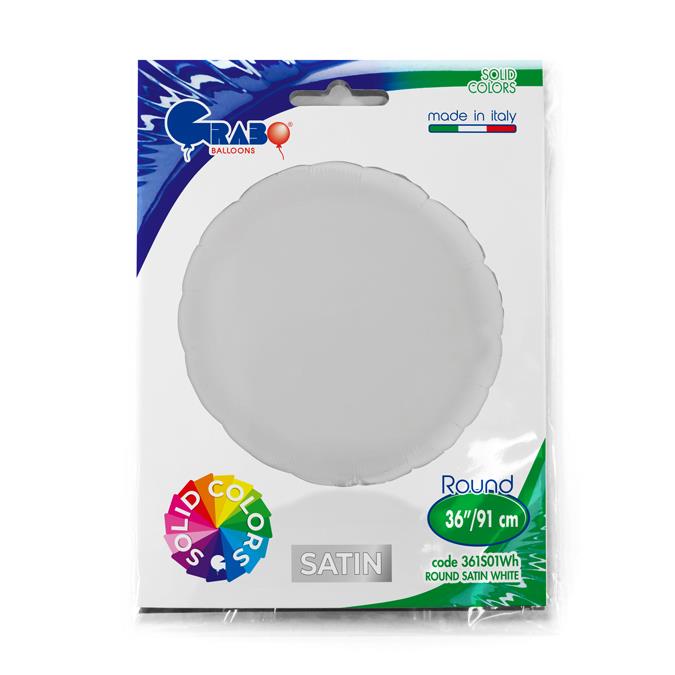 Grabo Round 36" Satin White Single Pack - Click Image to Close