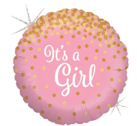 Glittering It's a Girl 18" Single Pack - Click Image to Close