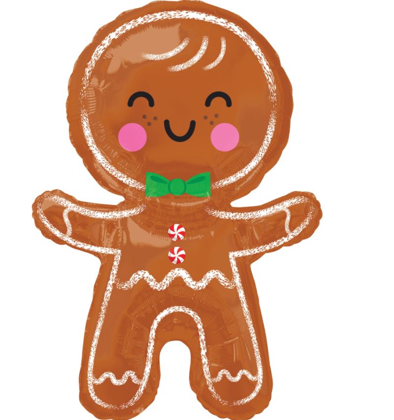 Super Shape Happy Gingerbread Man 55 x 78cm Balloon - Click Image to Close