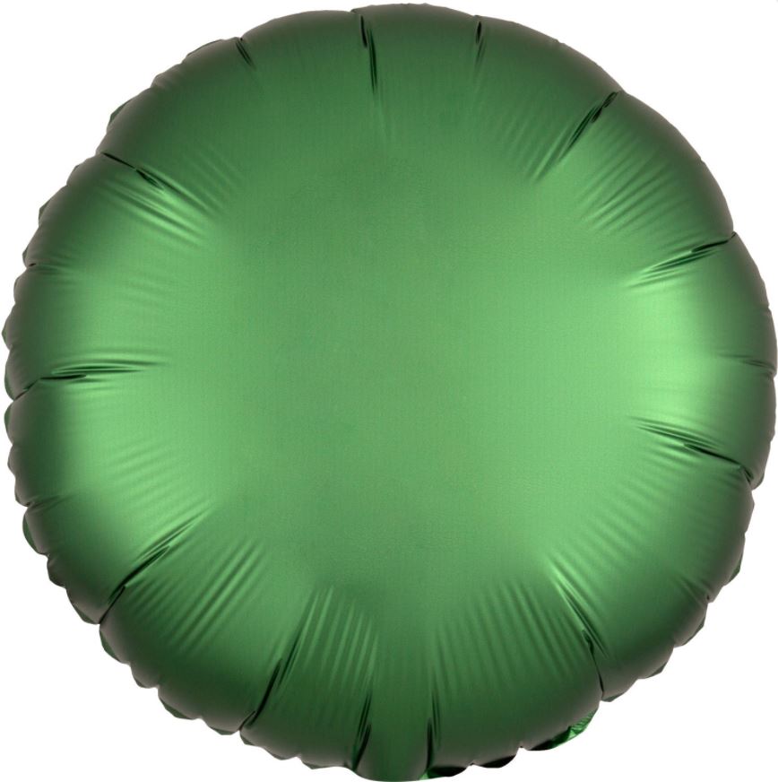 Satin Emerald Circle 18" Foil Balloon - Click Image to Close