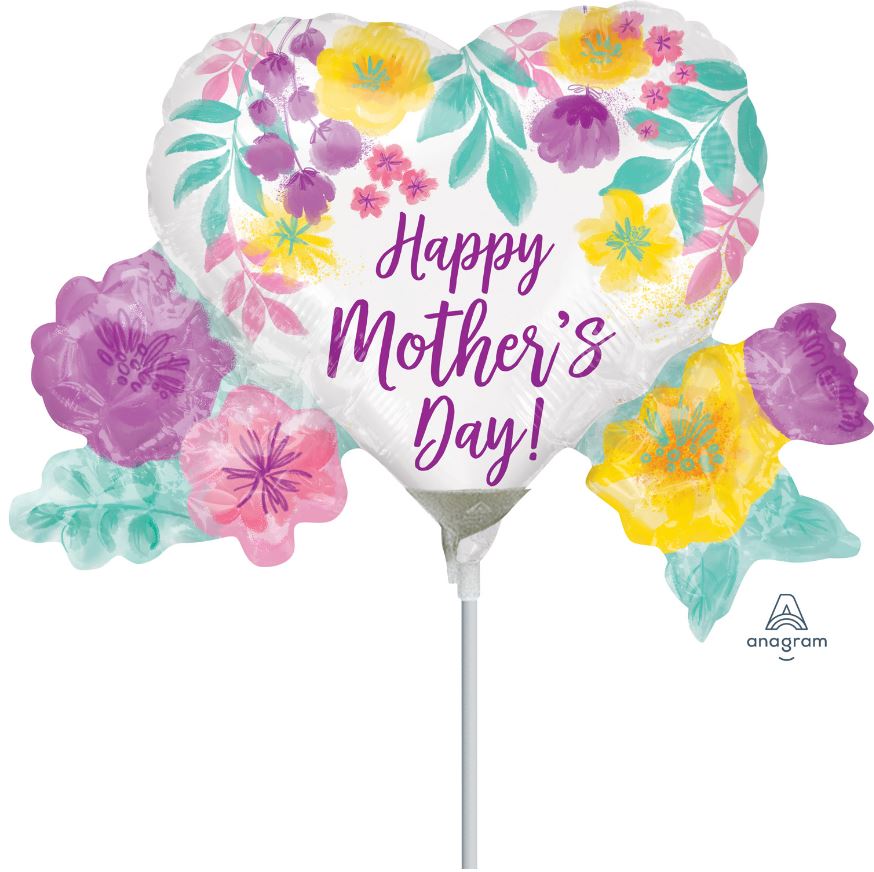 HAPPY MOTHER'S DAY WATERCOLOUR FLOWERS MINISHAPE FOIL - Click Image to Close