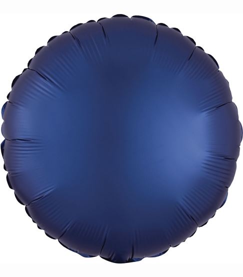Round Satin Navy 18" Foil Balloon - Click Image to Close