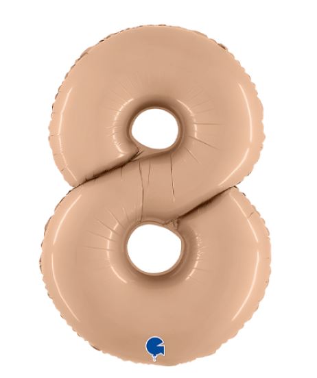 Nude 40" Number 8 Satin Foil Balloon ( 1 ) - Click Image to Close