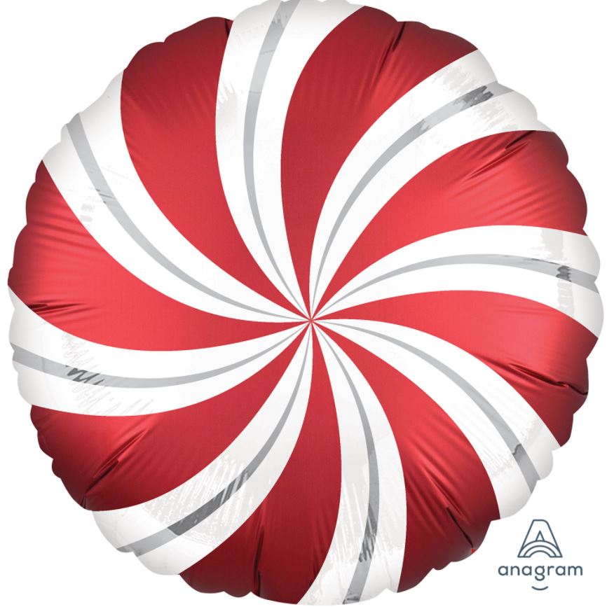 Satin Sangria Candy Swirls 18" Balloon - Click Image to Close