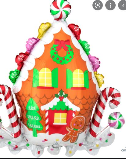 Gingerbread House 30" Balloon - Click Image to Close