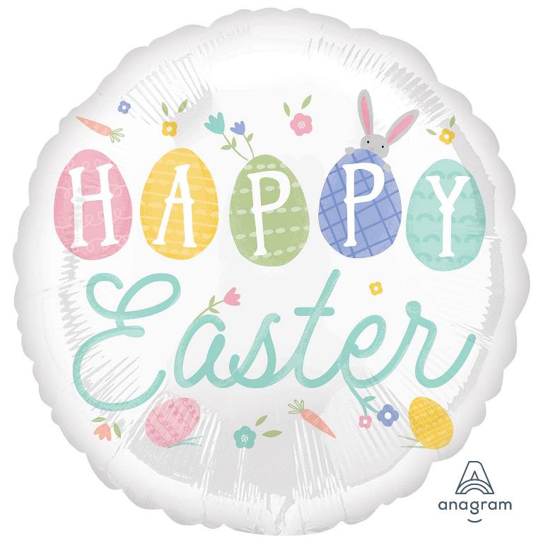 Pastel Happy Easter 18" Balloon - Click Image to Close
