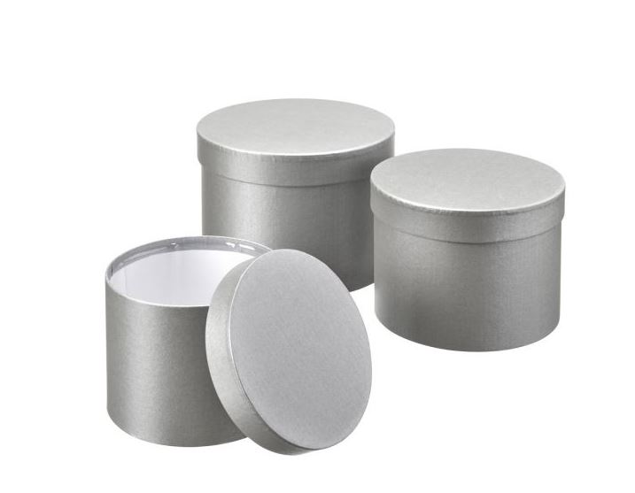 SYMPHONY HAT BOXES SET OF 3 GREY - Click Image to Close