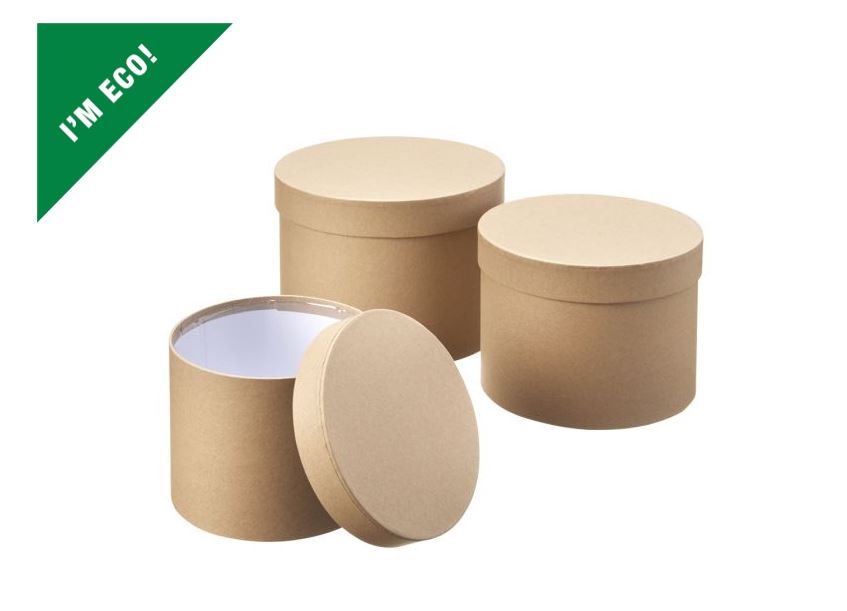 SYMPHONY HAT BOXES SET OF 3 KRAFT - Click Image to Close