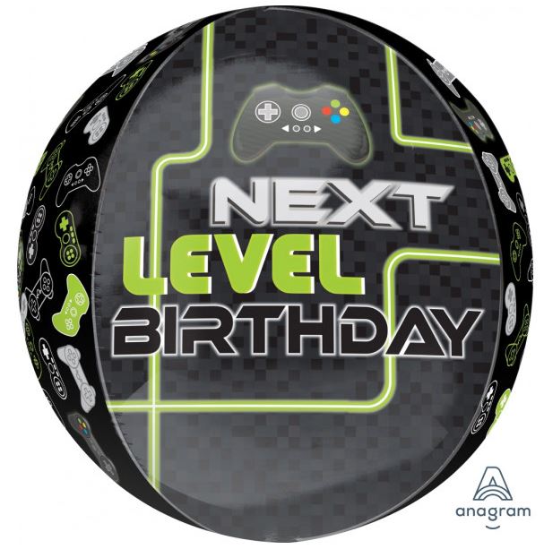 Level Up Birthday Orbz 15" x 16" - Click Image to Close