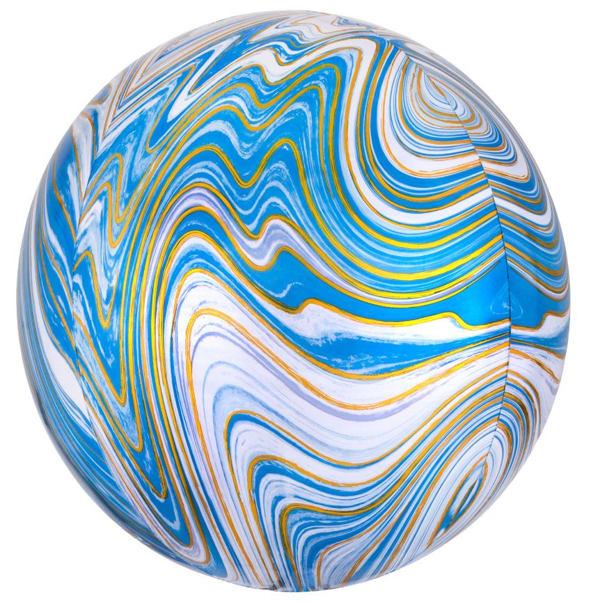 Blue Marblez Orbz Xl Packaged Foil Balloons G20 - Click Image to Close