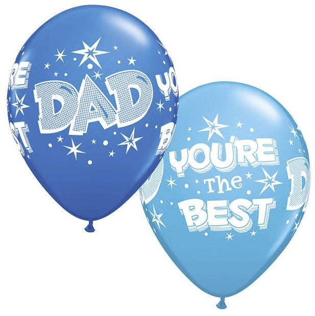 11" Dad You're The Best Latex Balloons 25 Pack - Click Image to Close