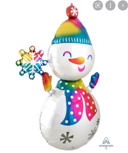Satin Snowman 55" Balloon - Click Image to Close