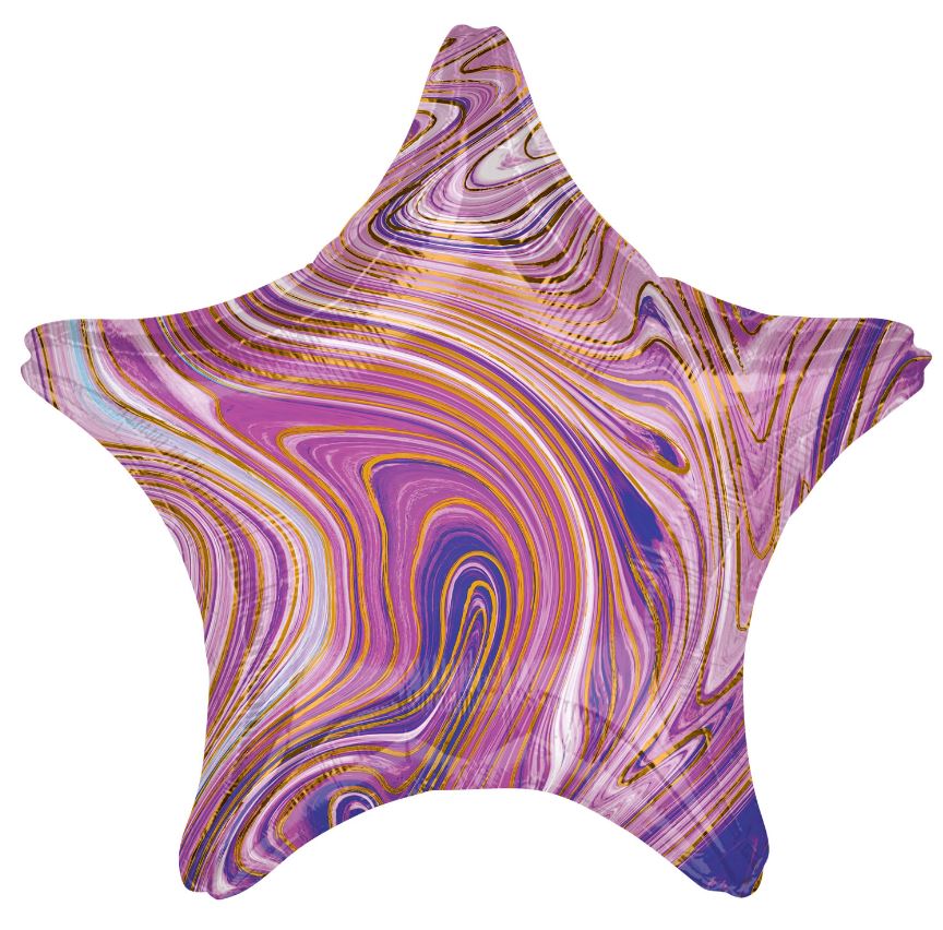 Marblez Purple Star Standard Hx Foil Balloons S15 - Click Image to Close