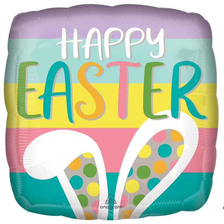 Happy Easter Bunny Ears 18" Balloon - Click Image to Close